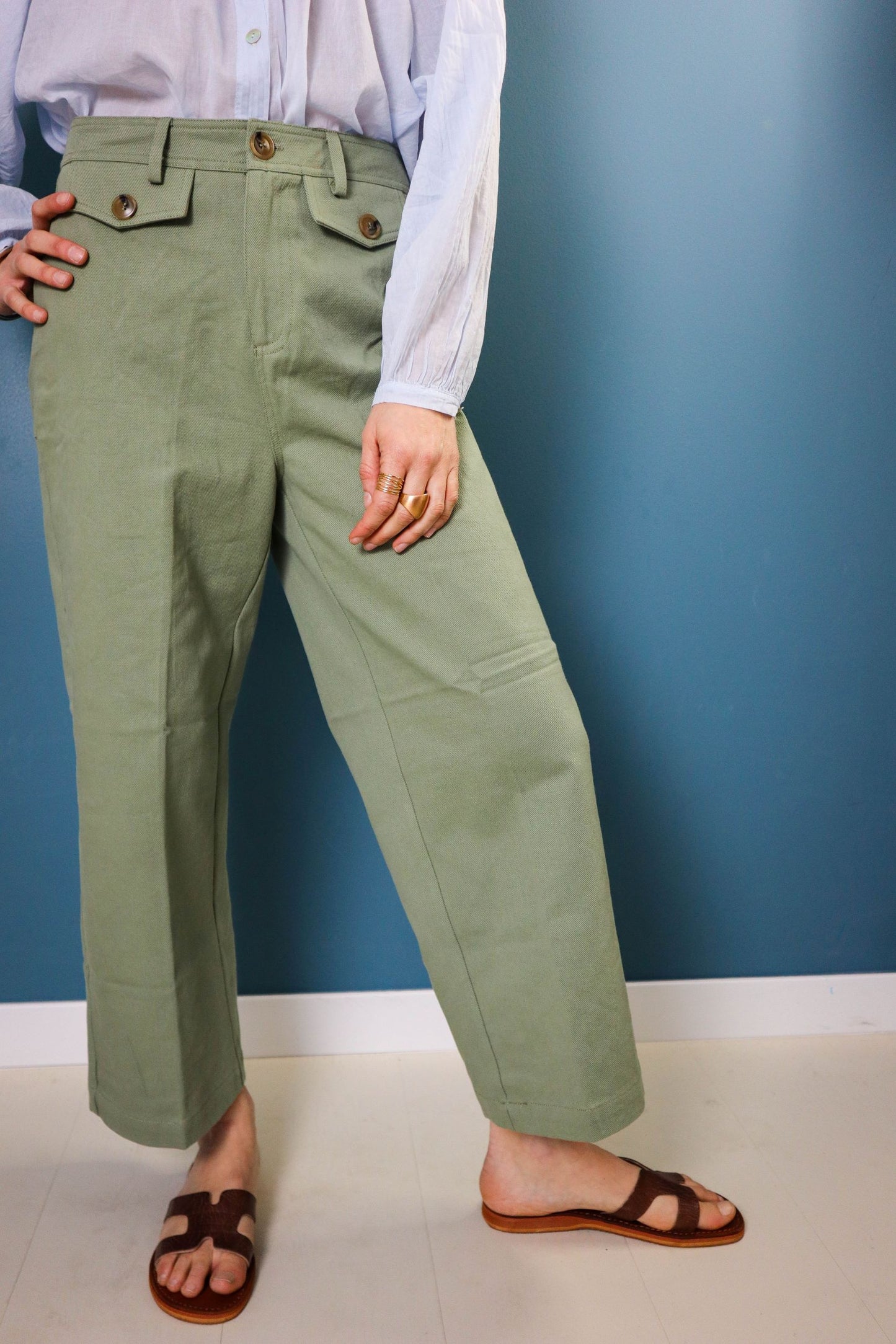 GRACE &amp; MILA MILITARY GREEN TROUSERS