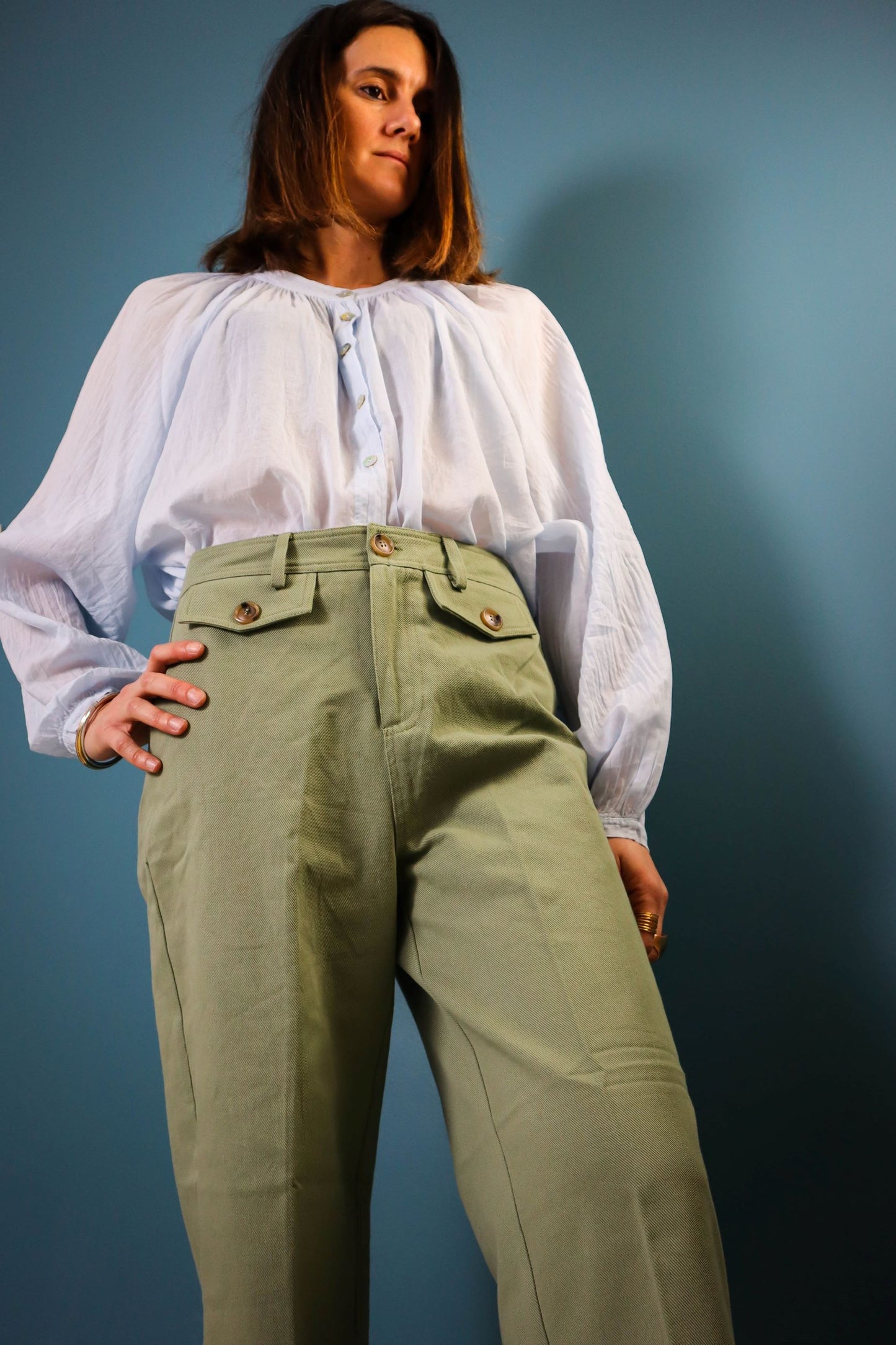 GRACE &amp; MILA MILITARY GREEN TROUSERS